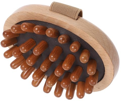 ifundom Massagebürste Haare Holz mit Ergonomischem Griff und Holzborsten Komfortables Kopfhautmassagegerät zur Täglichen Anwendung im Büro und Linderung von Körperermüdung