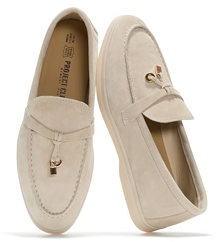 Project Cloud 100% Genuine Leather Loafers for Women Slip-on Womens Loafers | Water-Resistant Womens Shoes - Cushioned Shoes for Women Footwear - Comfortable Loafers Women Everyday Casual Shoes Women