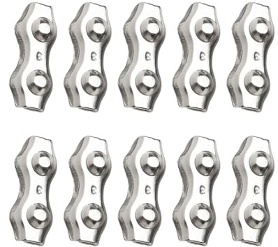 MeevrgR Drahtseilklemme aus 304 Edelstahl, Duplex-Klemme, Seilverbinder zur Befestigung und Sicherung von Drahtseilen, Größe M2-M6, 10 Stück