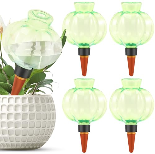 4 Stück Bewässerungskugeln für Pflanzen, 500 ml Wasserspender Pflanzen, automatisches Bewässerung Zimmerpflanzen, Pflanzenbewässerung indoor, Selbstbewässerungssystem für Zimmer Balkon im urlaub