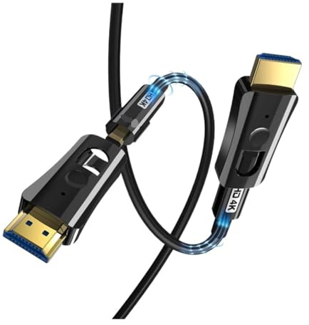 Cavo Ottico HDMI Doppia Testa Micro Adattatore Staccabile TV Pipeline 8K A 60Hz 4K A 120Hz HDR EARC Compatibile For HDTV Xbox PS5(4K 2.0 Version,70m)