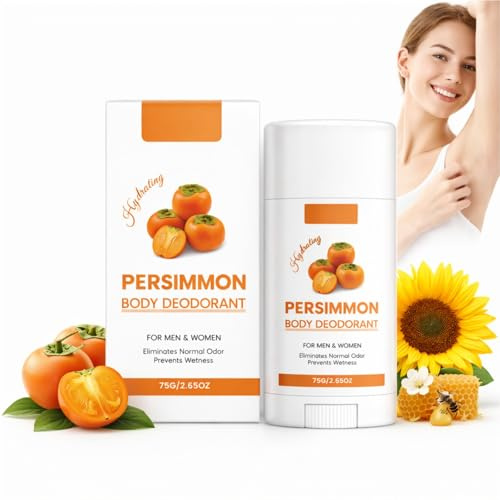 Persimmon Whole Body Deodorant Stick for Women & Men,Natural Deodorant & Antiperspirant,Moisturizing Odor Control for Underarms,Thighs & Body,Fresh Fruity Scent,Fresh And Dry,75g