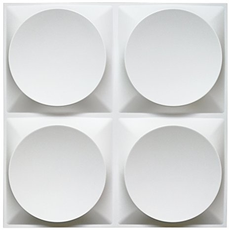 Art3d 12 Plaques, 3 m², Panneaux Muraux 3D PVC, Motif surface de lune, Blanc, être peint, recyclable