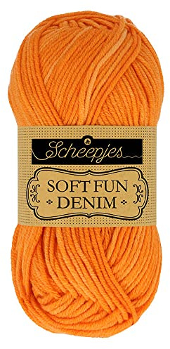 Scheepjes Softfun Denim 50g - 519 Orange, Häkel- und Strickgarn
