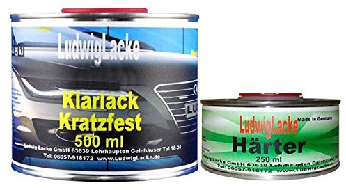 LudwigLacke 0,75 Liter MS Klarlack & Härter Set für Autolack und Effektlack Made in Germany