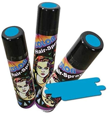 PARTY DISCOUNT® Farbiges Haarspray - lässt Sich Wieder auswaschen, blau, 100 ml