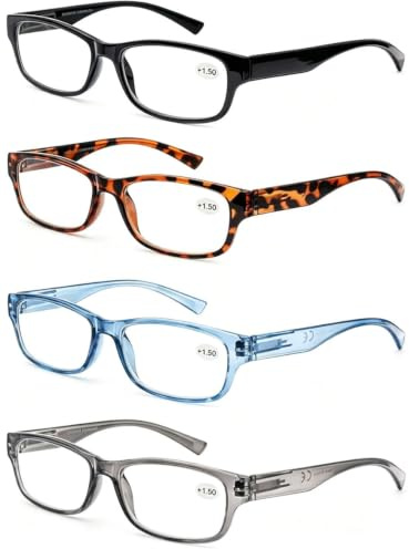 MODFANS 3 Pack Lesebrille Herren/Damen,Gute Brillen,Hochwertig,Rechteckig,Komfortabel,Super Lesehilfe,fur Manner und Frauen