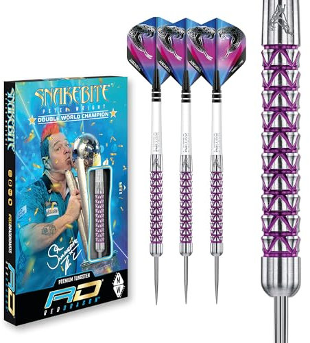 Peter Wright Snakebite Vyper 22g Tungsten Darts mit Flights und Schäfte