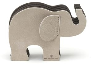 Graf von Faber Castell - Stiftehalter Elefant Grau, Größe S | Aus grauem Nubukleder mit 12 Polychromos Buntstiften und drei Filzfächern