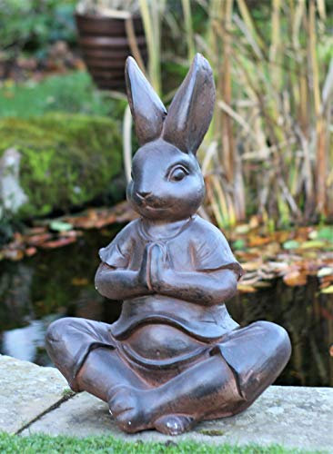 HH Home Hut Garden Ornament Rabbit March Hare Lotus Animal Sculpture indoor outdoor 50cm