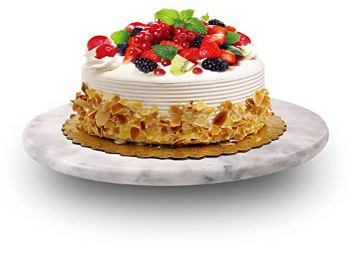Olelo 30,5 cm Kuchen-Drehteller aus Marmor, drehbar, für Kuchen, Cupcakes und Dekorationszubehör