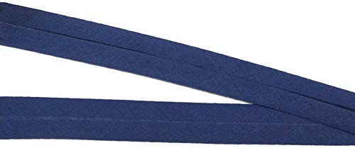 9 m Baumwollschrägband blau 20 mm vorgefalzt