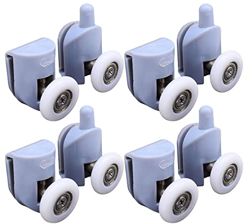 YUANQIAN Ersatzrollen für Duschtüren, ultra-leise, Badezimmer-Glasschiebetüren, Rollen (φ23 mm, Option E, 8 Stück/Set)