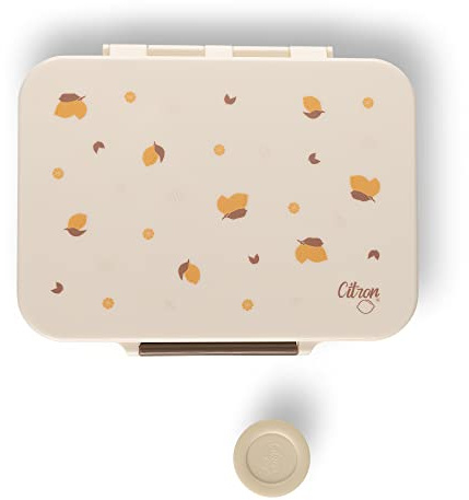Citron Kids Lunch Box with Compartments 700ml with Saucer Lemon Leakproof