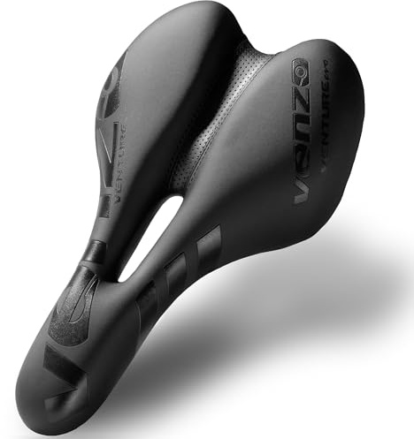 Venzo Comfortable Bike Bicycle Saddle Seat - for MTB, Road, Exercise, Trekking, Folding, Hybrid & Cruiser Bikes - XC Saddle Seat - Black