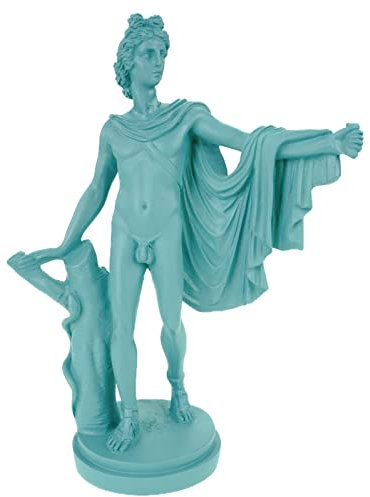 Kremers Schatzkiste Alabaster Figur Apollo Sonnengott Skulptur 24 cm Türkis Apollon Griechiche Mythologie