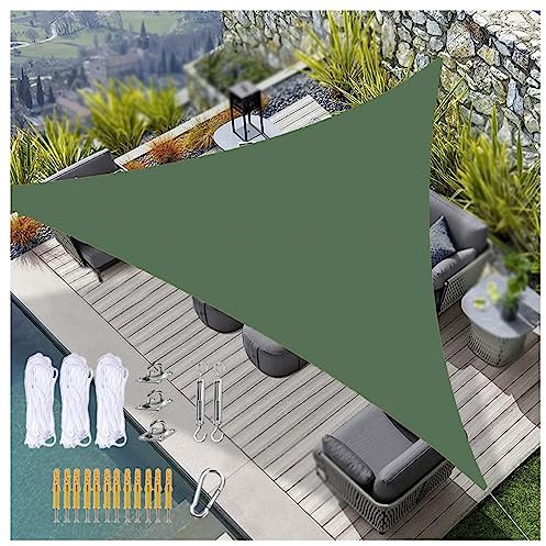 Voile D'Ombrage Triangle ， ImperméAble Toile Ombrage UV Protection Toile Dombrage ， pour Patio Jardin, Terrasse,ExtéRieur, Balcon,Green-4m/13ftx4m/13ftx4m/13ft