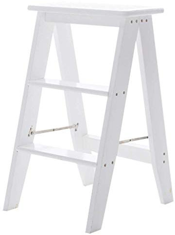 KAZUP Indoor-Kletterhocker, Massivholz-Klappstuhl, Multifunktions-Trittleiter, Treppenstuhl mit 3 Stufen für Zuhause, Holz-Tritthocker, Leiterhocker