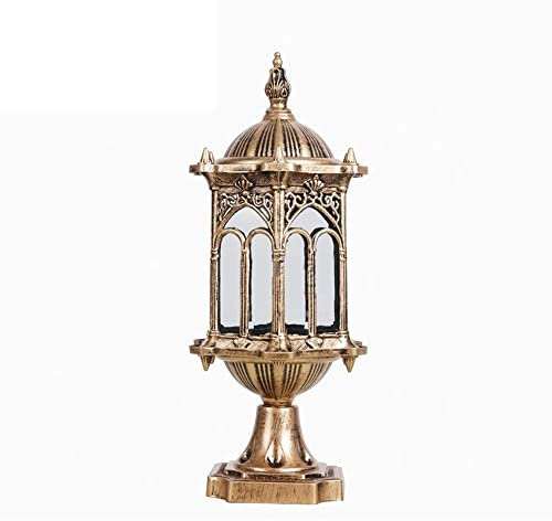 MODEBHD Vintage Außensäulenlampe Victoria Glaslaterne Europäische traditionelle Landschaftssäulenleuchte Wandleuchte Wasserdicht E27 Dekoration Straßenpfostenleuchte Innenhof Garten Terrasse Säulenlam