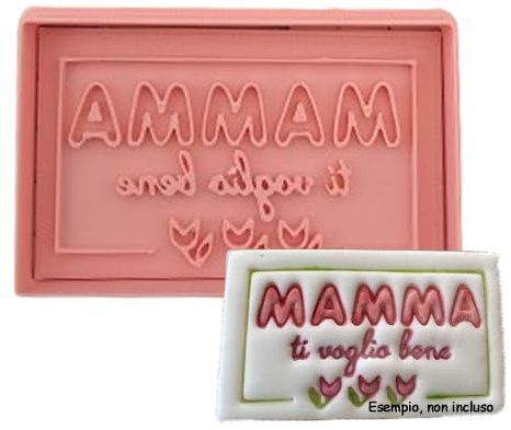Tagliabiscotti.it - Mamma Ti Voglio Bene - Tagliabiscotti Festa della Mamma - Cookies Cutter - Stampo/Formina per biscotti - Dimensione 8cm x 5cm