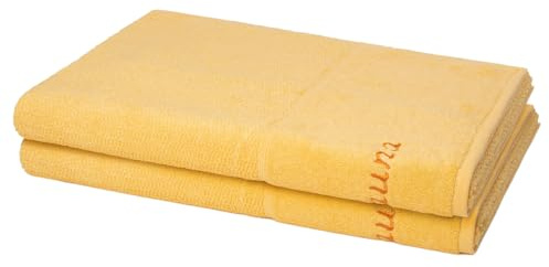 Möve for frottana - 2 teiliges Frottier-Set - Pearl (2 X Saunatuch im Set) - 500 g/m2 - Baumwolle - Walkfrottee - saugstark - weich und flauschig - Maize