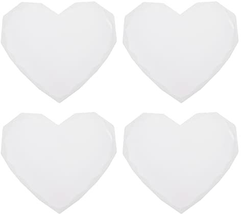 GLSTOY 4pezzi Stampo Silicone Forma Cuore Stampo Epossidico Creativo Per Sottobicchieri e Decorazioni Fai Da Te Per Creazioni e Creativo