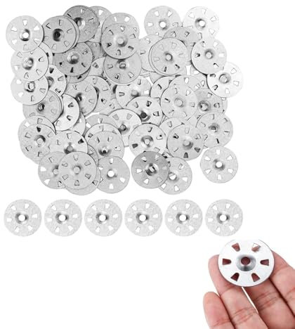 35mm Stainless Steel Washers for Gypsum Board and Thermoboard - Galvanised Steel Fixing for Insulation and Backer Plate Installation (50-Pack)
