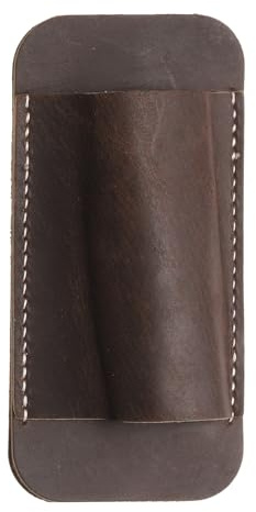 sourcing map Knife Sheath 4.72 x 2.24 Genuine Leather Carry Folding Knife Sheath for Outdoor Climbing Camping Cycling and Hiking, Deep Brown