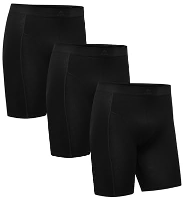 DANISH ENDURANCE boxershorts i Bambu långa ben, mjuka, luftiga. Finns i 3-pack, Svart/Röd, XXL