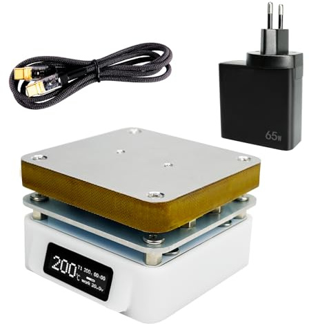 SQRC T55 Lötstation, Mini-Heizplatte, PCB SMD, Vorwärmlötstation, 25 V, 95 W, Nacharbeitsheizung, 55 x 55 mm Platte, OLED-Display mit PD65W-Adapter