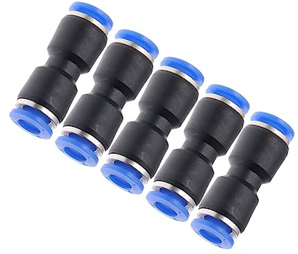 TOYZFRIENDY Raccord Rapide pour Tuyau d'Arrosage 6mm, Lot de 5 | Connecteurs Droits en Plastique pour Brumisateur Haute Pression, Irrigation de Jardin et Serrage, Raccordement Eau