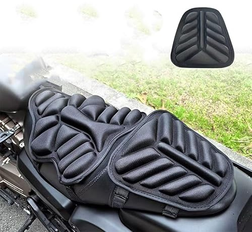 DALIUZEHUI Cuscino per Sella Moto per Triumph Daytona675R Street Triple R 765 RS Tiger 800 XC Trident 660, Cuscino Gonfiabile per Sedile Antiurto Antiscivolo, Nero 28 x 21cm, Rear Seat Cushion