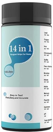 Wzxksoac Kit de Análisis de Agua 14 en 1 para Agua Potable, para Grifo, para el Hogar, Kit de Prueba de Dureza del Agua B