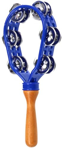 Handtrommel mit Schellen, zweireihiges Percussion-Zubehör, langlebig | leicht, wasserdicht, rostbeständig, Musik-Tamburin, 30,5 x 13,2 x 5,1 cm, Musik-Therepy-Studio, Praxis, Tanzprobe