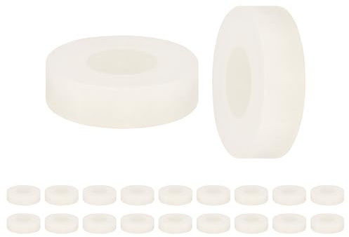 M METERXITY 200 Piezas Arandelas De Nylon 3.2mm DI 7mm De 2mm M3 Blanco | Longitud, Separadores Redondos De Plástico, Sin Roscar