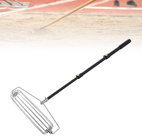 Tnfeeon Rastrillo Nivelador de Césped Herramienta Nivel Patio con Largo Ajustable 44.68x18.19 Pulgadas Paisajismo para Campo Golf Suelo Esparcidor Suciedad Salto Alto Campos Béisbol