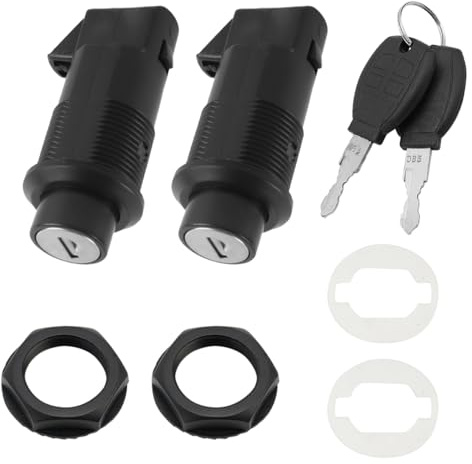 Qury 1 juego de cerradura lateral de motocicleta con llaves, juego de bloqueo rígido para alforjas traseras duras (negro)