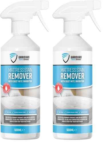 Gardian Mattress Stain Remover Spray Extra Strong 500ml Removes Urine Sweat Blood Fast Acting Cleaner (Pack of 2)