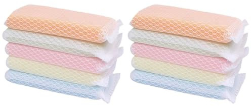 OATIPHO Pinkredible Gentle on Hands and Will Not Scratch 10pcs Scouring Pad Sponge Scrubber Dish Washing Cloth Set Random Color for Kitchen Counters and Other Within The Home Within The