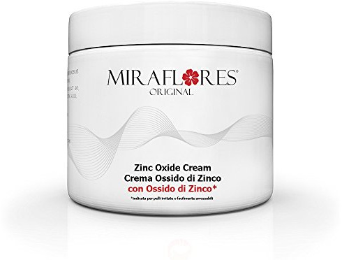 MIRAFLORES Crema Ossido di Zinco 500ml Made in Italy per Cambio Pannolino Neonati, Bambini, Adulti - Azione Lenitiva Efficace contro Irritazione e Arrossamenti - Pasta Barriera Traspirante