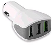 Celly-Turbo laddare för bil 3USB 4.4A vit