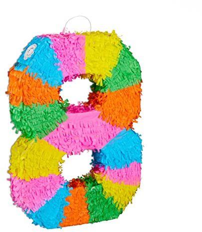 Relaxdays- Pinata Chiffre 8, 10025189_910, Coloré, 8