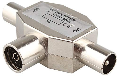 Jopto Splitter Antenna a 2 Vie Coassiale Femmina a Due Maschi, Accoppiatore Coassiale T/F Tipo Antenna Bidirezionale Distributore per TV/T Adattatore