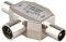 Jopto Divisor de Antena coaxial Hembra a Dos machos acoplador coaxial Tipo T/F Antena bidireccional para Adaptador de TV/T Acoplamiento coaxial Enchufe coaxial 2 Macho a 1 Hembra en Carcasa de Metal