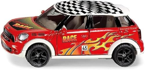 siku 6504, Bastelset Style my siku, MINI Countryman Race, Metall/Kunststoff, Rot, Spielzeugauto inkl. Stickerbogen zur individuellen Gestaltung