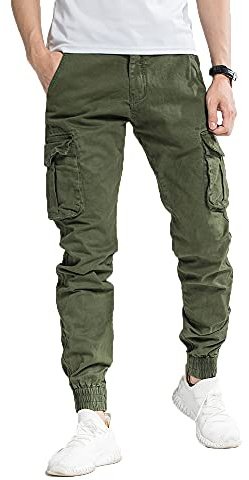 TONY BACKER Pantaloni Casual Uomo Pantaloni Cargo Uomo Pantalone Vintege G6551 (IT, Misura del girovita, 50, Regular, Regular, Verde)
