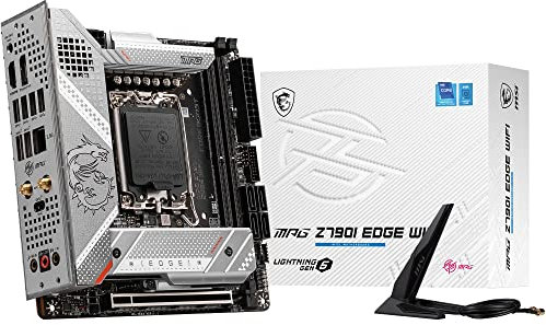 MSI MPG Z790I Edge WiFi Motherboard, Mini-ITX - Unterstützt Intel Prozessoren der 12., 13. und 14. Gen, LGA 1700-105A SPS VRM, DDR5 Memory Boost 8000+MHz/OC, PCIe 5.0 x16, 2 x M.2 Gen4, Wi-Fi 6E