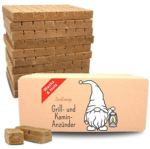 ZündZwerge 320 Anzündwürfel - fire Starter - Holz Wachs - Kaminanzünder - Grillanzünder - Ofenanzünder - Anzünder - Anzündhilfe - Würfelanzünder Feueranzünder - fire Cube - Würfel Grillkohleanzünder