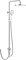 Rainsworth Colonna Doccia senza Miscelatore, Doccia a pioggia rotonda da 25 cm, Set Doccia Completo, Soffione Doccia, Altezza Regolabile Asta Doccia, Cromo
