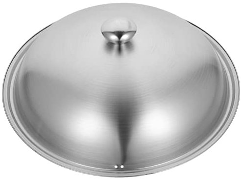 UPKOCH Wok-Deckel Edelstahl Metalltopf Pfannendeckel Pfannendeckel Bratpfannendeckel Kochtopf Suppentopfdeckel Küchenkochgeschirr Deckel Ersatzzubehör 34Cm